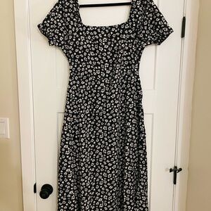 SHEIN Black and White Floral Maxi Dress